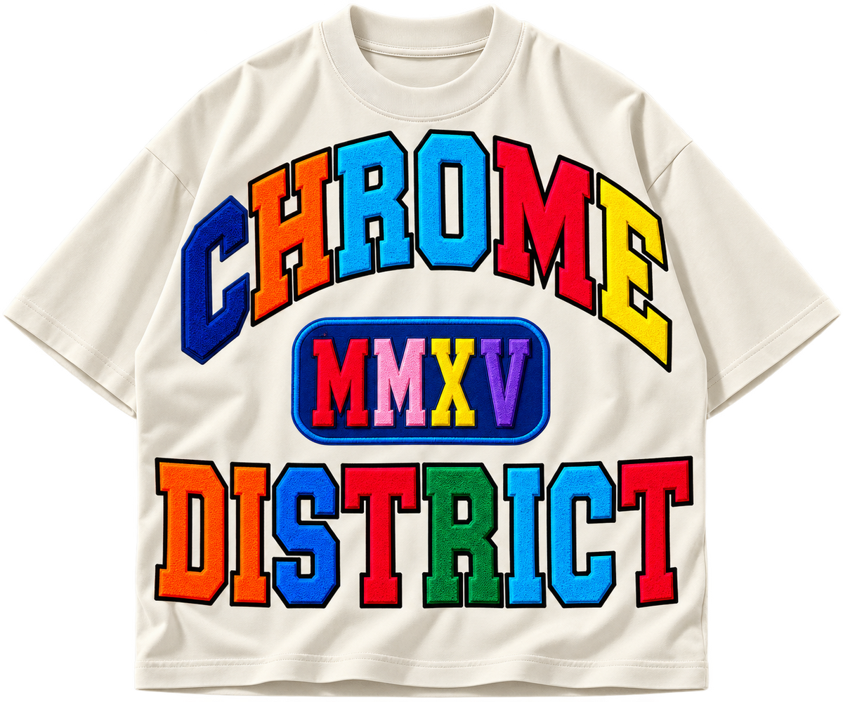 Chrome District Varsity Tee